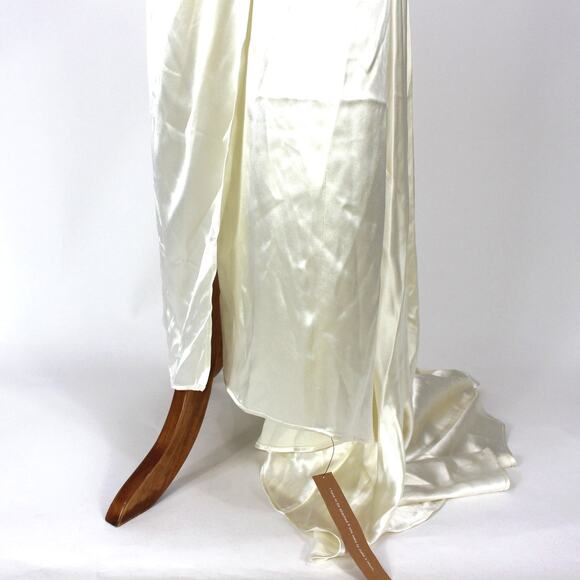 Reformation Eisa Silk Wedding Dress NEW One Shoulder Maxi Corset Slit Gown Sz 6 - Picture 5 of 8